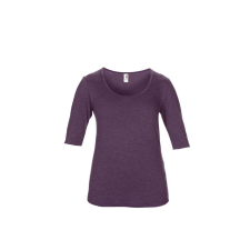 ANVIL ANL6756 mély nyakkivágású 1/2 ujjú Női póló Anvil, Heather Aubergine-S női póló