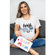  Anya leszek kék egyedi dátummal fehér póló egyedi ajándék