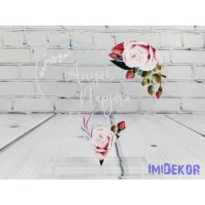  Anyák napjára áttetsző plexi 8,5x8cm - szív dekorációs kellék