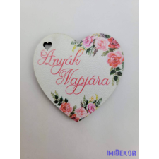  Anyák napjára virágos tábla 5,5x5,5cm - kis szív dekorációs kellék