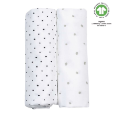 ANYASÁG Plena muszlin BIO 2 db Szürke és Fekete Pöttyök 85x85 cm mosható pelenka