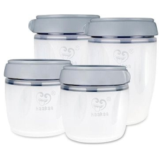  anyatej tároló edények (2 × 160 ml és 2 × 250 ml) anyatej tároló