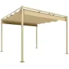 AOSOM x 3 m-es kerti pergola kihúzható tetővel, pavilonnal, árnyékoló ponyva, UPF30+, khaki