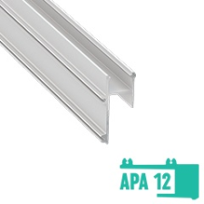  APA12 - Alumínium profil LED szalagos világításhoz 20x40mm, gipszkarton élvilágító, opál burával gipszkarton és álmenyezet