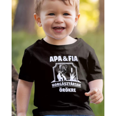  Apa és fia horgásztársak gyerek póló - Fekete 128