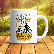  Apa fia ajándékok - Bringa csapat bögre bögrék, csészék
