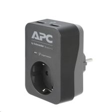 APC Essential SurgeArrest 1 túlfeszültségvédő aljzat 2 USB port fekete (PME1WU2B-GR) villanyszerelés