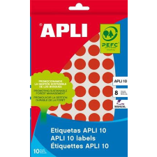 APLI 10 mm kör, kézzel írható etikett, piros 1008 darab (LCA2732) etikett