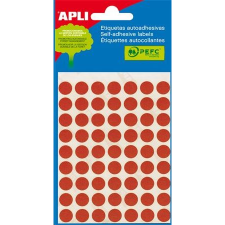 APLI 10 mm kör, kézzel írható etikett, piros színű 315 darab (LCA2053) (LCA2053) információs címke