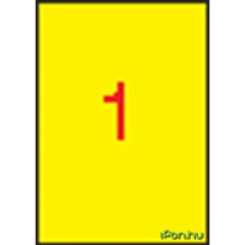 APLI 1 pályás színes etikett, 210 x 297 mm, sárga, 100 etikett/csomag etikett
