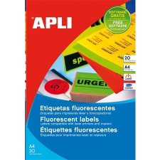 APLI 210x297 mm etikett, neon narancs 20 darab (LCA2879) (LCA2879) információs címke