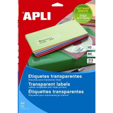 APLI 210x297 mm etikett, poliészter, átlátszó, magasfényű 10 darab (LCA10053) (LCA10053) információs címke