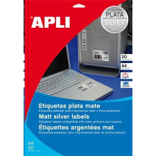 APLI 210x297 mm etikett, poliészter, időjárásálló, ezüst 100 darab (LCA12974) etikett