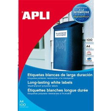 APLI 210x297 mm etikett, poliészter, időjárásálló, matt fehér 100 darab (LCA12121) etikett