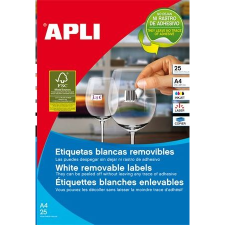 APLI 25.4x10 mm univerzális etikett, eltávolítható, kerekített sarkú 4725 darab (LCA10198) (LCA10198) információs címke