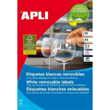 APLI 35,6x16,9 mm, eltávolítható, kerekített sarkú univerzális Etikett (25 lap) etikett