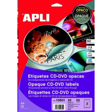 APLI CD/DVD etikett, A4, teljes lefedettségű, matt 50 darab  (LCA10808) (LCA10808) információs címke