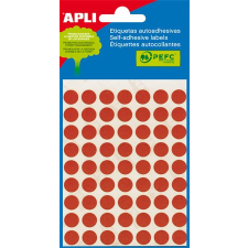 APLI Etikett, 10 mm kör, kézzel írható, színes, apli, piros, 315 etikett/csomag 2053 etikett