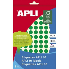 APLI Etikett, 10 mm kör, kézzel írható, színes, APLI, zöld, 1008 etikett/csomag etikett