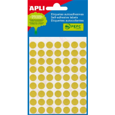 APLI Etikett, 13 mm kör, kézzel írható, színes, apli, sárga, 175 etikett/csomag 2055 etikett