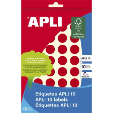 APLI Etikett, 16 mm kör, kézzel írható, színes, APLI, piros, 432 etikett/csomag etikett