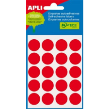 APLI Etikett, 19 mm kör, kézzel írható, színes, APLI, piros, 100 etikett/csomag etikett