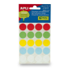 APLI Etikett, 19 mm kör, kézzel írható, színes, APLI, vegyes színek, 100 etikett/csomag