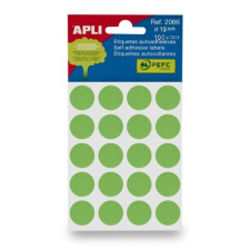 APLI Etikett, 19 mm kör, kézzel írható, színes, APLI, zöld 100 etikett/csomag etikett