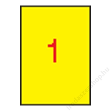APLI Etikett, 210x297 mm, színes, APLI, sárga, 100 etikett/csomag (LCA11838) etikett