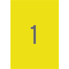 APLI Etikett, 210x297 mm, színes, APLI, sárga, 20 etikett/csomag etikett