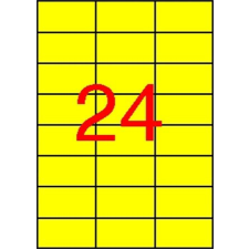 APLI Etikett, 70x37 mm, színes, APLI, sárga, 2400 etikett/csomag etikett