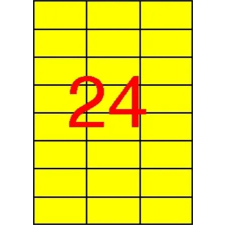 APLI Etikett, 70x37 mm, színes, APLI, sárga, 2400 etikett/csomag etikett