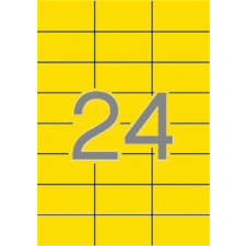 APLI Etikett, 70x37 mm, színes, APLI, sárga, 480 etikett/csomag etikett