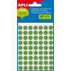 APLI Etikett, 8 mm kör, kézzel írható, színes, APLI, zöld, 288 etikett/csomag