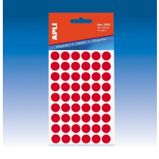 APLI Etikett, 8 mm kör, kézzel írható, színes, , piros, 288 etikett/csomag etikett