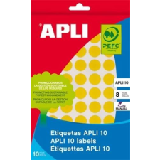 APLI Etikett APLI kör 10mm sárga kézzel írható 1008 etikett/csomag etikett