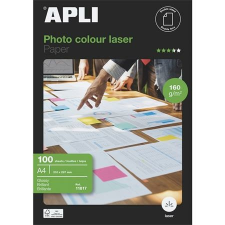APLI Fotópapír, lézer, A4, 160g, fényes, kétoldalas, APLI "Premium Laser", 100lap/cs fotópapír