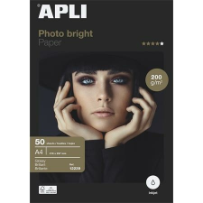 APLI Fotópapír, tintasugaras, A4, 200g, fényes, APLI "Photo bright", 50lap/cs fotópapír