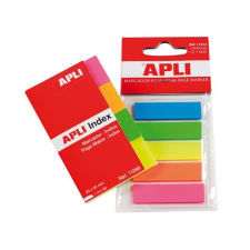 APLI Jelölőcímke, műanyag, 5x25 lap, 12x45 mm, APLI, 5 szín
