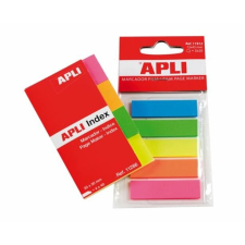 APLI Jelölőcímke, műanyag, 5x25 lap, 12x45 mm, APLI, 5 szín post-it