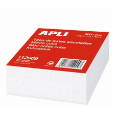  APLI Kockatömb, 100x100 mm, ragasztott, APLI, fehér jegyzettömb