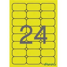 APLI Neon sárga etikett 64 x 339 mm kerekített sarkú 480 etikett/csomag etikett