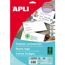 APLI Névjegykártya, 90x55 mm, 200 g, mikroperforált, APLI névjegytartó