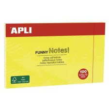 APLI Öntapadó jegyzettömb, 125x75 mm, 100 lap, APLI, sárga (LNP15002) jegyzettömb