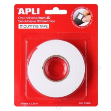 APLI Ragasztó tekercs, 3D, kétoldalas, szivacs, APLI, 19 mm x 2,28 m, fehér (LCA13986) ragasztó