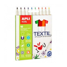 APLI Textilfilc, 2,9 mm, APLI Kids "Markers Textil", 10 különböző szín filctoll, marker