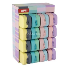 APLI Tolltartó, display, cipzáras, szilikon, kétszínű, APLI "Pastel", vegyes színek tolltartó