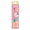 APLI Töltőceruza, mini, HB, hatszögletű, tricolor, APLI "Infinite", rózsaszín