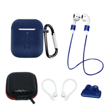 Apple AirPods 1/2 Blue-val kompatibilis szilikon tok és tartozékkészlet fülhallgató, fejhallgató tok