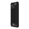 Apple Defender műanyag telefonvédő (ütésállóság, légpárnás sarok, szilikon belső, fémhatás) FEKETE